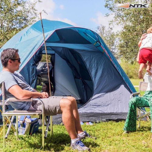  NTK Oregon GT 3 to 4 Person 7 to 7 Person Foot Outdoor Dome Family Camping Tent 100% Waterproof 2500mm, Easy Assembly, Durable Fabric Full Coverage Rainfly, Micro Mosquito Mesh