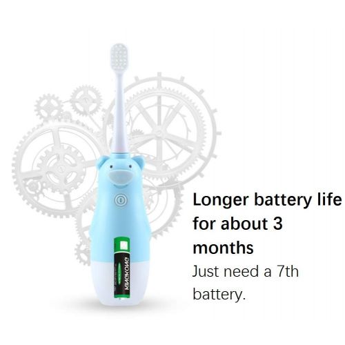  NUAN233 Childrens Electric Toothbrush Blue Small Head Baby Toothbrush Child Toddler 1-12 Years Old Soft...