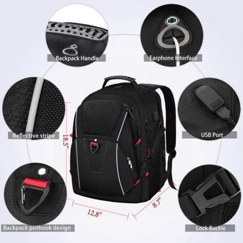  [아마존 핫딜] [아마존핫딜]NUBILY Laptop Backpack Extra Large Travel Backpacks for Men Women Waterproof TSA Friendly Business Traveling Computer Bag College School Bookbag with USB Charging Port Fit 17.3 Inch Lapto