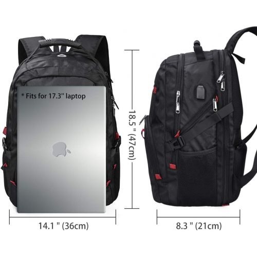  [아마존핫딜][아마존 핫딜] NUBILY Laptop Backpack 17 Inch Waterproof Extra Large TSA Travel Backpack Anti Theft College School Business Mens Backpacks with USB Charging Port 17.3 Gaming Computer Backpack for Women