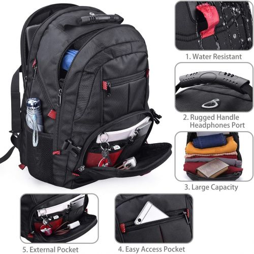  [아마존핫딜][아마존 핫딜] NUBILY Laptop Backpack 17 Inch Waterproof Extra Large TSA Travel Backpack Anti Theft College School Business Mens Backpacks with USB Charging Port 17.3 Gaming Computer Backpack for Women