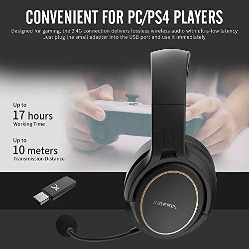 [아마존베스트]NUBWO 2.4G Wireless Gaming Headset for PC PS4 PS5 with Detachable Noise Cancelling Microphone Gaming Headphones for Laptop Mac with LED Light