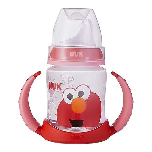 누크 NUK Sesame Street Learner Cup, 5 Ounce Elmo - BPA Free, Spill Proof Sippy Cup