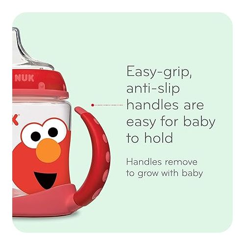 누크 NUK Sesame Street Learner Cup, 5 Ounce Elmo - BPA Free, Spill Proof Sippy Cup