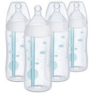 NUK Smooth Flow Pro Anti Colic Baby Bottle - Easy to Assemble and Clean & Reduces Newborn Spit-up & Gas, 10oz, 4-pack, Neutral
