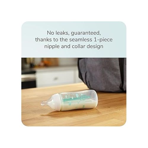 누크 NUK Smooth Flow Pro Anti Colic Baby Bottle - Easy to Assemble and Clean & Reduces Newborn Spit-up & Gas, 10oz, 4-pack, Neutral