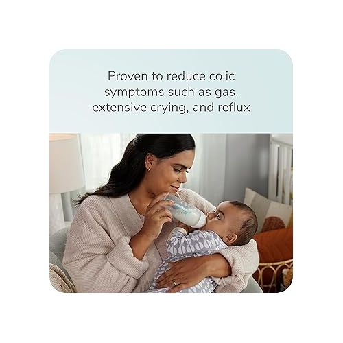 누크 NUK Smooth Flow Pro Anti Colic Baby Bottle - Easy to Assemble and Clean & Reduces Newborn Spit-up & Gas, 10oz, 4-pack, Neutral