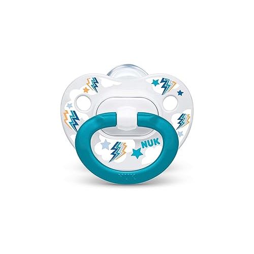 누크 NUK Orthodontic Pacifier Value Pack, Boy, 6-18 Months, 3-Pack