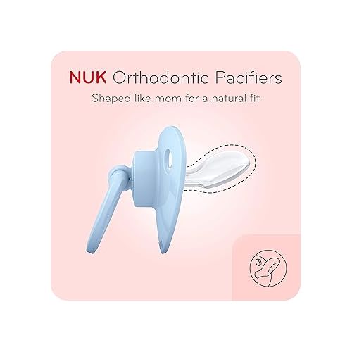 누크 NUK Orthodontic Pacifier Value Pack, Boy, 6-18 Months, 3-Pack
