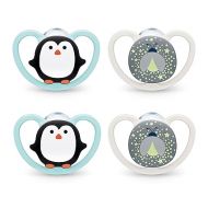 NUK Space Orthodontic Pacifiers, Penguin/Firefly, Cat/Polar Bear, 6-18 Months, Pack of 4