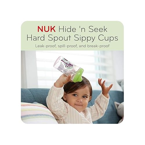 누크 NUK Hide 'n Seek Hard Spout Sippy Cup, 10 oz, 2 Pack, 9+ Months