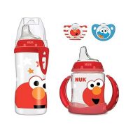 NUK Sesame Street Transition Bundle, Active Cup, Learner Cup, Pacifiers, 4 Piece Set