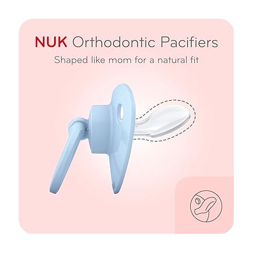 누크 NUK Orthodontic Pacifiers, 6-18 Months, 5-Pack