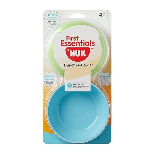 누크 NUK First Essentials Bunch-a-Bowls, 4 Count
