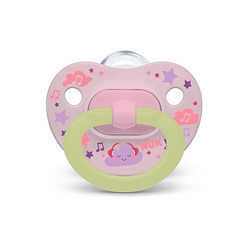 누크 NUK Orthodontic Pacifier Value Pack, Girl, 6-18 Months,3 Count (Pack of 1)