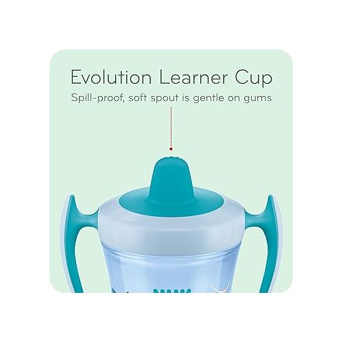 누크 NUK Evolution Soft Spout Learner Cup, 8 oz, 1-Pack