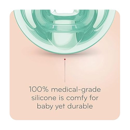 누크 NUK Comfy Orthodontic Pacifiers, 0-6 Months, Timeless Collection, 5 Count (Pack of 1)