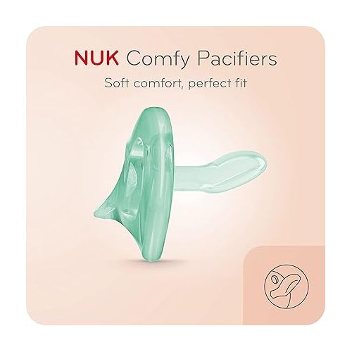 누크 NUK Comfy Orthodontic Pacifiers, 0-6 Months, Timeless Collection, 5 Count (Pack of 1)