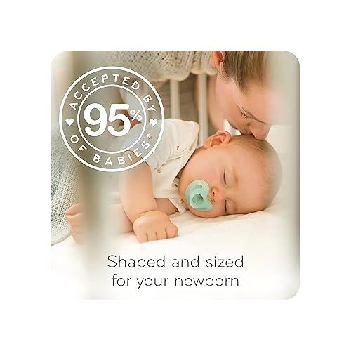 누크 NUK Comfy Orthodontic Pacifiers, 0-6 Months, Timeless Collection, 5 Count (Pack of 1)