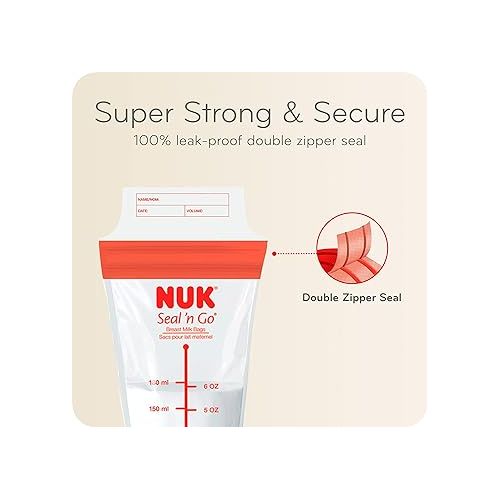 누크 NUK Simply Natural Seal n' Go Breast Milk Bags