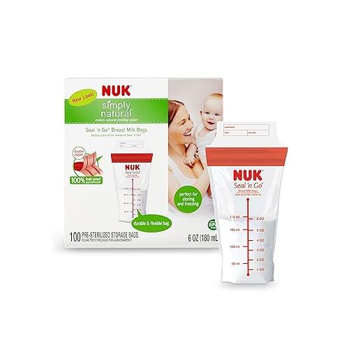 누크 NUK Simply Natural Seal n' Go Breast Milk Bags