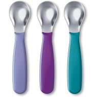 NUK Kiddy Cutlery Spoons, 3 Pack, 18+ Months Purple & Green (Purple & Green)