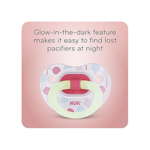 누크 NUK Glow-in-The-Dark Orthodontic Pacifiers