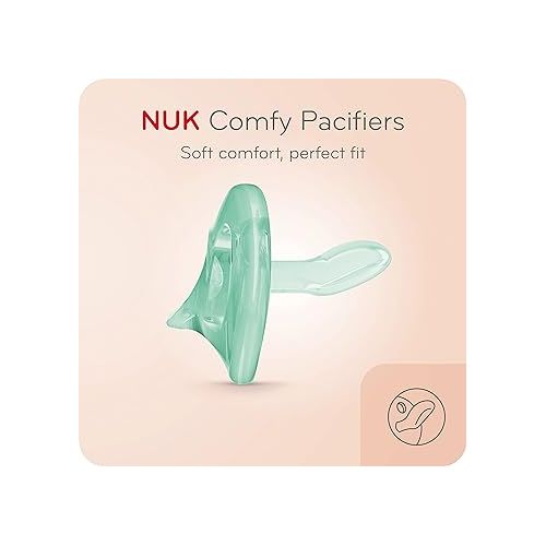 누크 NUK Comfy Pacifiers, 0-6 Months, 6 Count (Pack of 1)