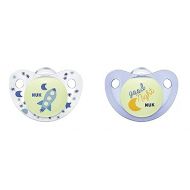NUK Cute-as-a-Button Glow-in-The-Dark Orthodontic Pacifiers, Boy, 0-6 Months, 2-Pack