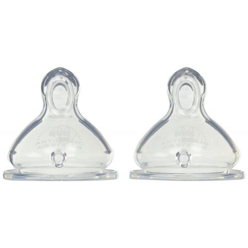 누크 [아마존베스트]NUK Wide Neck Silicone Nipple, Medium Flow, Size 1, 2-Count (1 Package)