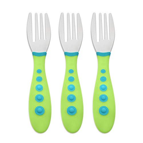누크 [아마존베스트]NUK First Essentials Kiddy Cutlery Forks, 3-count (Color May Vary)