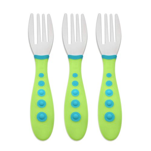 누크 [아마존베스트]NUK First Essentials Kiddy Cutlery Forks, 3-count (Color May Vary)