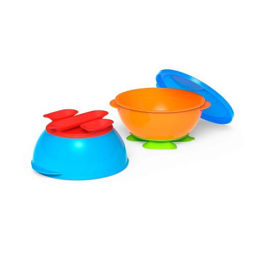 누크 [아마존베스트]First Essentials by NUK Tri-Suction Bowls, Assorted Colors, 2-Pack