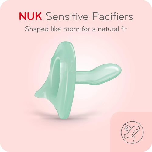 누크 [아마존베스트]NUK Sensitive Orthodontic Pacifiers, Girl, 6-18 Months, 2-Pack
