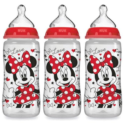 누크 NUK Disney Baby Bottle, Minnie Mouse, 10oz 3pk