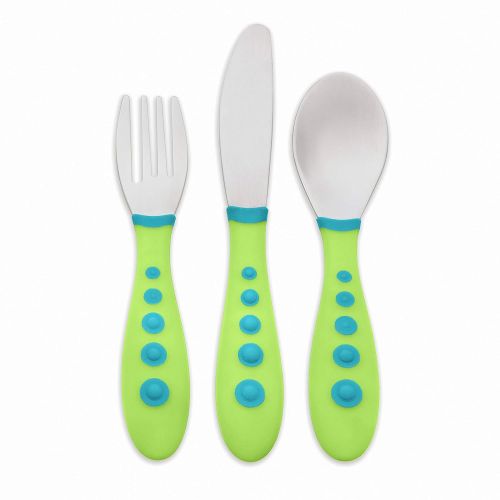 누크 NUK First Essentials Kiddy Cutlery in Assorted Colors, 3-Piece Set, Colors may vary