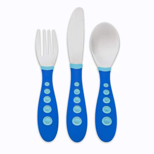 누크 NUK First Essentials Kiddy Cutlery in Assorted Colors, 3-Piece Set, Colors may vary