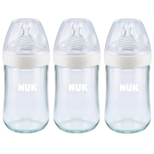 누크 NUK Simply Natural Glass Bottles, 8 Oz, 3 Pack