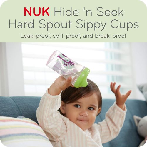 누크 NUK Hide n Seek Hard Spout Sippy Cup, 10 oz, 2 Pack, 9+ Months