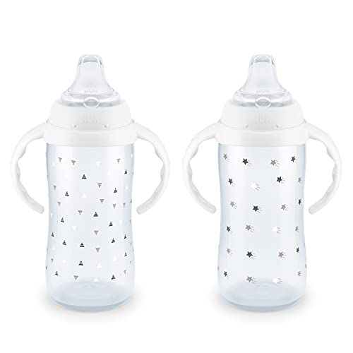 누크 NUK Large Learner Cup, 10 oz, 2 Pack, 9+ Months, Timeless Collection, Amazon Exclusive