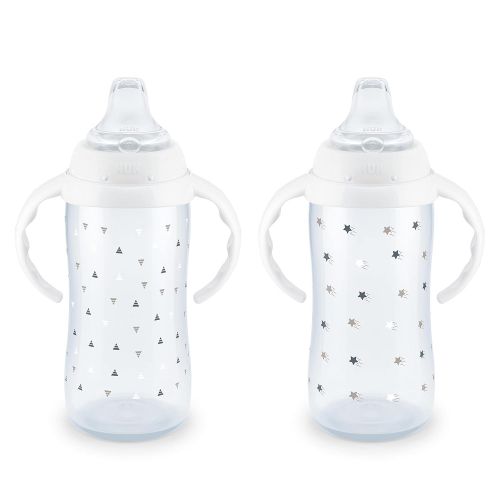 누크 NUK Large Learner Cup, 10 oz, 2 Pack, 9+ Months, Timeless Collection, Amazon Exclusive