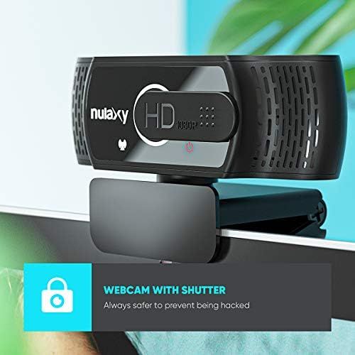  [아마존베스트]NULAXY C900 FHD 1080p Webcam with Microphone and Data Protection Cover, Plug & Play, Laptop / PC Webcam for Video Streaming, Conferences, Games, Compatible with Windows / Linux / M