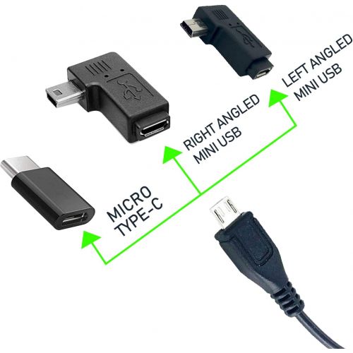  [아마존베스트]NUNET 15ft Micro USB & Mini USB Dash Cam &Type-C Hardwire Kit w. Mini(ACS)/LP Mini(ACN)/ATO(ATC or ACU)/Micro2(ACZ) Fuse, Micro to Mini/USB-C Port Adapters & 11.9V Real Battery Drain Pro