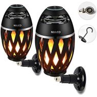 [아마존베스트]NUNET LED Flame Speaker Tiki Torch IP65 Waterproof Atmosphere NULED Stereo Speakers w. Wall Mount Kit, Magnetic Base, Hook, 3600mAh Rechargeable for Deck, Patio, Parties, One Pair for Su