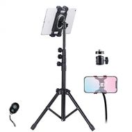 NUNET iPhone/iPad/Macboook Air/DSLR Tripod Floor Stand Aluminum Lightweight Max Height 68 360° Rotation Swivel Surface Pro, MacBook Air, Tablet, Load Capacity 10lb (2022 Upgraded)