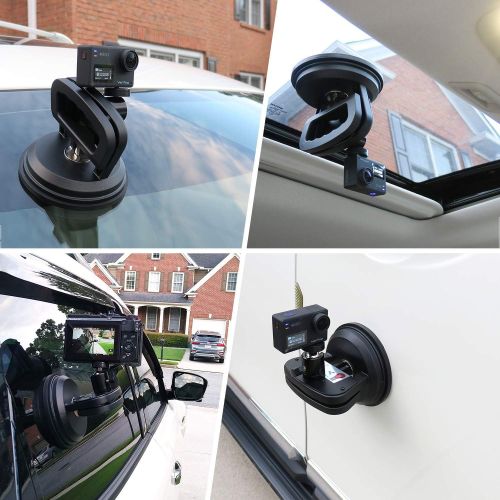  NUNET Suction Cup Camera Mount for Heavy Duty DSLR/NuCam WR/Gopro, Strong 5 Diameter Suction Base, Car Sucker Mount, Glass Mounting Kits Tools for Boat/Windshield/Window