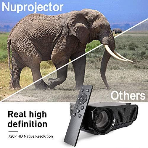  NUNET Nuprojector Bright Home Theater Projector Portable - Full HD HDMI VGA LED Supports 1080p, 35-100 Projection Size w. Speaker, (2020 Version) (Rifle)