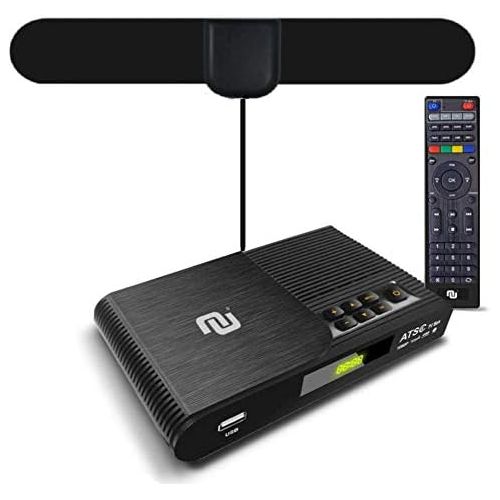  [아마존베스트]NUNET TV Converter Box Digital to Analog ATSC Streaming Media Players VHF/UHF HD TV Box PVR DVR Recorder w. 35 Miles Over The Air Antenna, Upgraded Remote w. TV Control Buttons (20