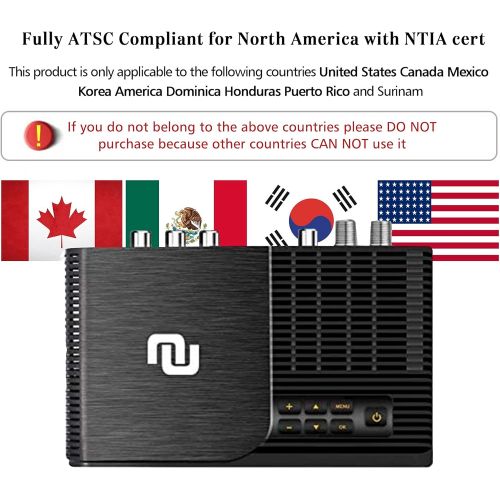  [아마존베스트]NUNET TV Converter Box Digital to Analog ATSC Streaming Media Players VHF/UHF HD TV Box PVR DVR Recorder w. 35 Miles Over The Air Antenna, Upgraded Remote w. TV Control Buttons (20