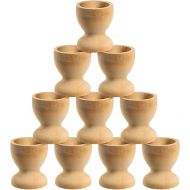 NUOBESTY Wooden Egg Cup Holders, Unfinished Wooden Egg Cups Set for Kids Craft Easter Birthday Baby Shower Party Supplies, 10pcs- 1.2 x 1.4